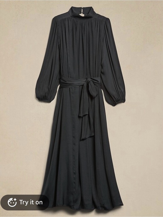 Banana Republic Dresses & Skirts - Banana Republic Black Long-Sleeve Maxi Dress with Self-Tie Waist
